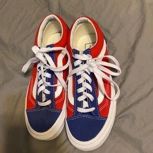 Red and blue vans